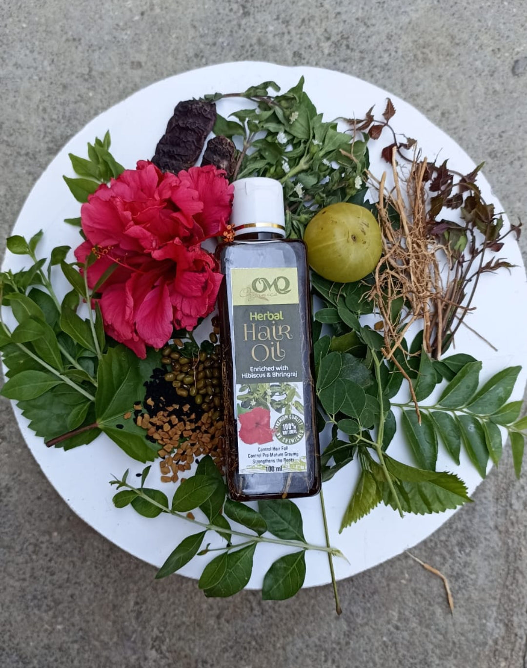 Herbal Hair Oil with natural ingredients 