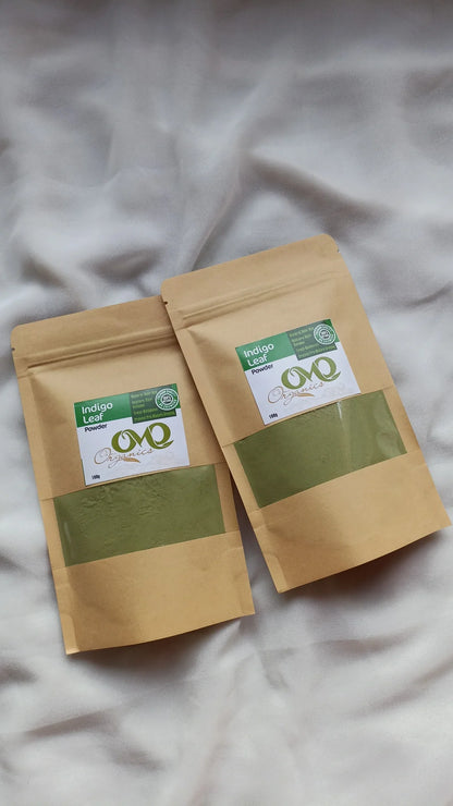 Indigo Leaves Powder with white background