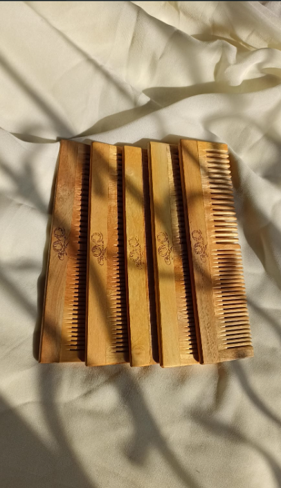 Neem Wood Comb Big with white background