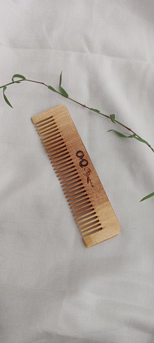 Neem Wood Comb with white background