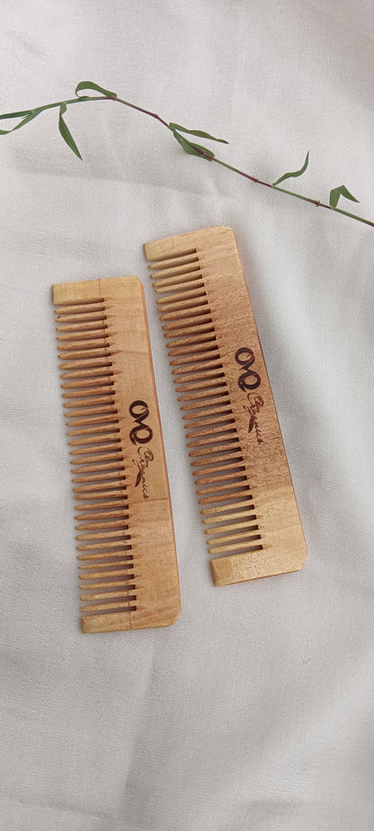 Neem Wood Comb with white background